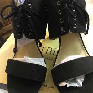 Brand New Carolyn Perforated Block Heel Sandal